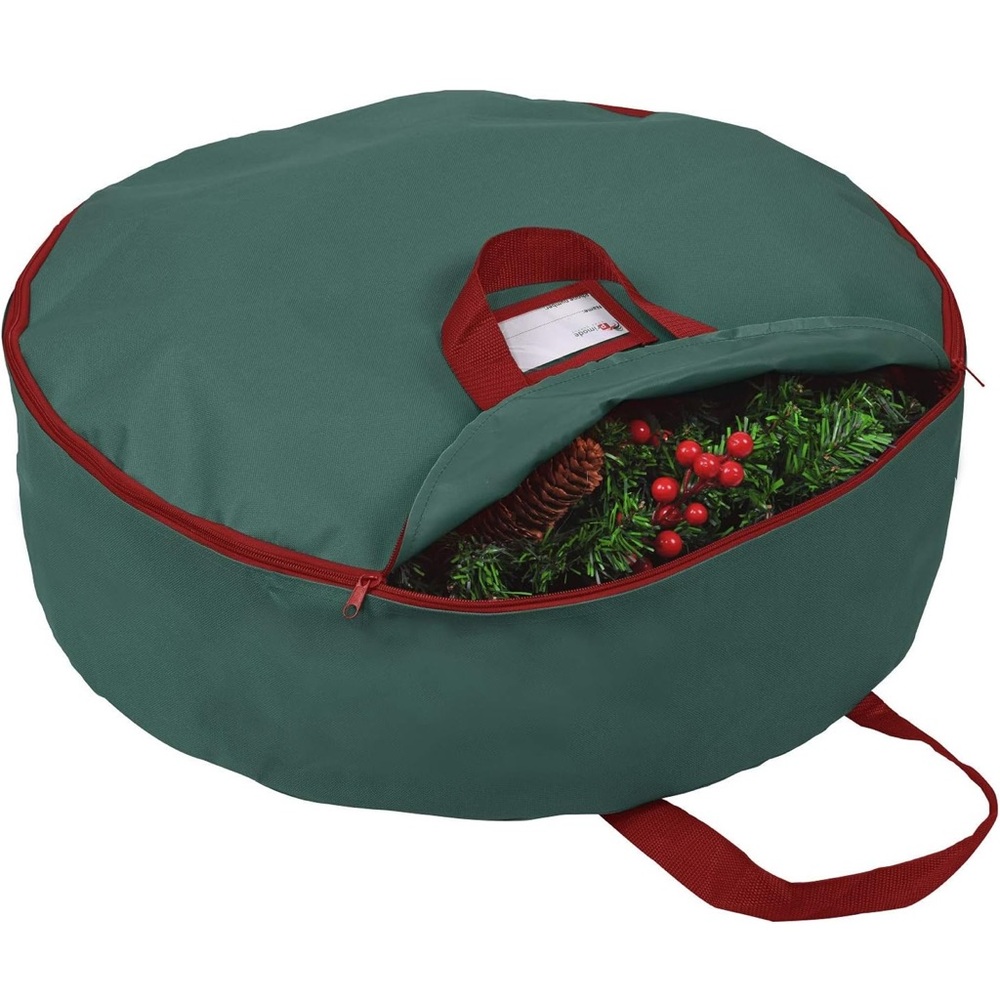 Primode Christmas Wreath Storage Bag Extra Large 48” in Green.